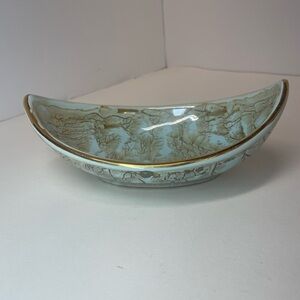 Vintage Mid Century Hand Painted Delft Holland Ceramic Trinket Dish